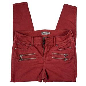 Torrid Feel The Fit Womens Jegging Jeans Size 12R Zippered Pockets Brick Red